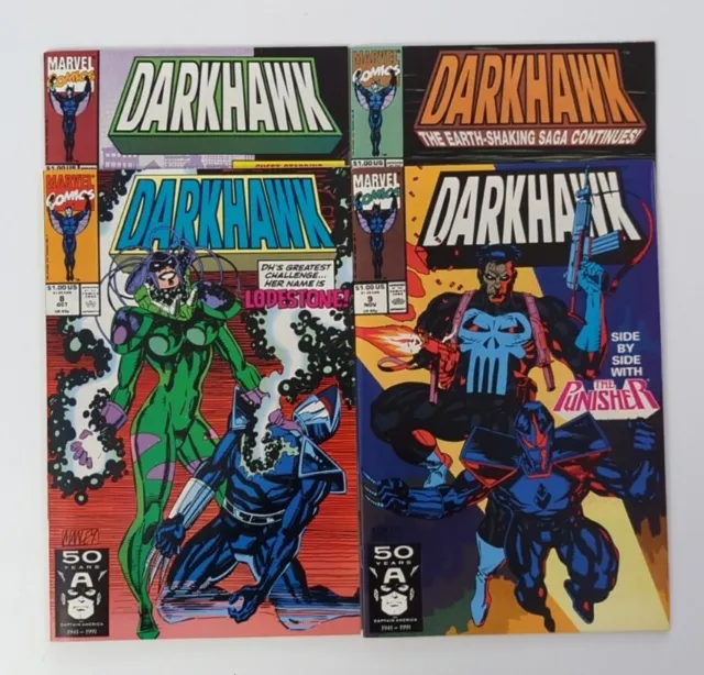 Run Of 4 1991 Marvel Darkhawk Comics #6-9 VF/NM Bagged And Boarded
