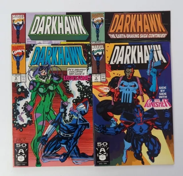 Run Of 4 1991 Marvel Darkhawk Comics #6-9 VF/NM Bagged And Boarded