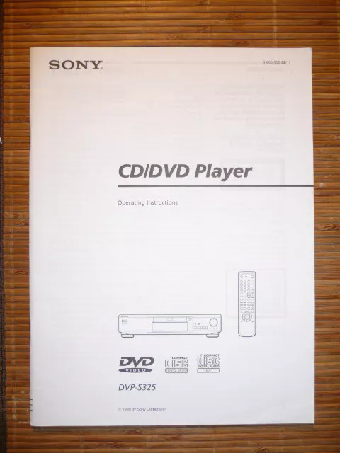 Fonctionnement Instructions pour sony DVP-S325, Original