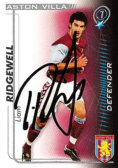 Aston Villa F,C Liam Ridgewell Hand 05/06 Premiership Shoot Out Signed Card.