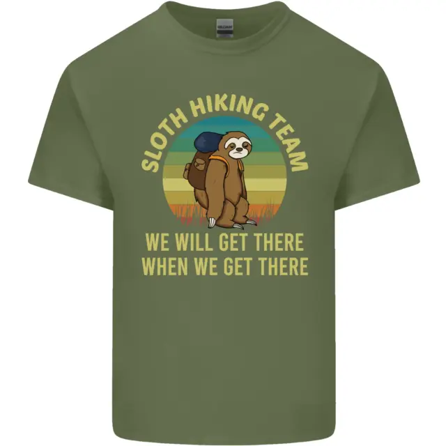 T-shirt top Sloth Hiking Team divertente trekking da uomo in cotone 8