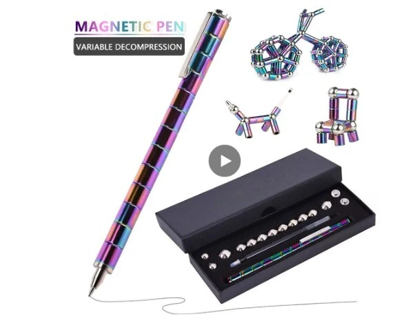 Creative Magnetic Pen Polar Pen Metal Magnet Modular Think Ink Toy Stress Fidget