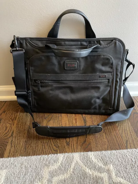 Tumi Alpha Expandable Organizer Laptop Brief Black Ballistic Nylon