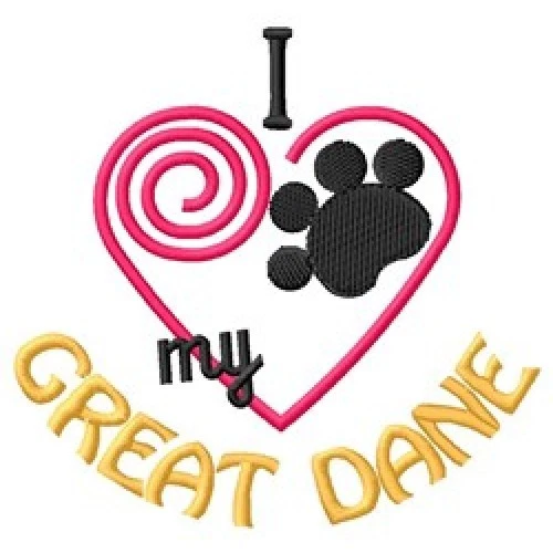 I "Heart" My Great Dane Ladies Fleece Jacket 1436-2 Size S - XXL