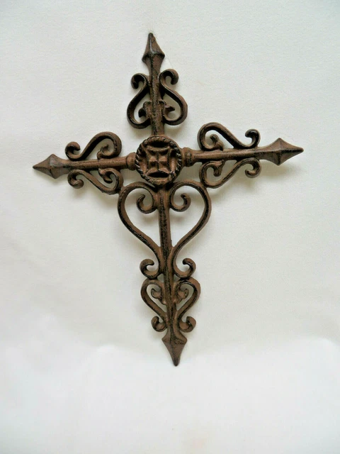 Ornate Cast Iron Wall Hanging Wall Cross