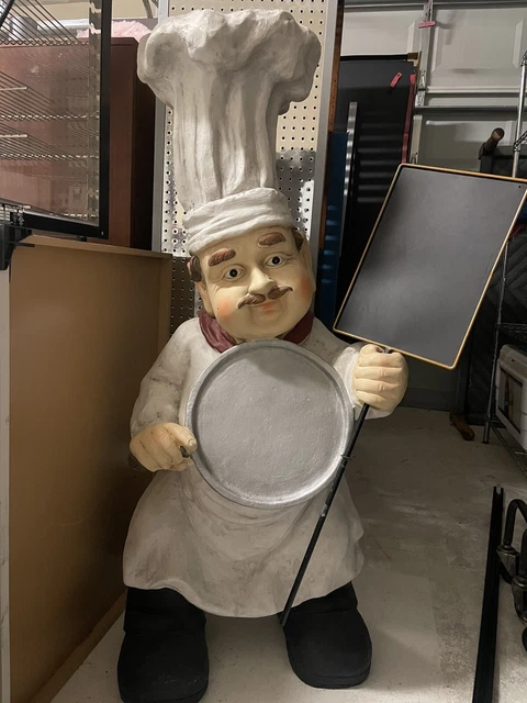 ITALIAN PIZZA CHEF Statue W/Chalkboard- 4ft Tall $70.00 - PicClick