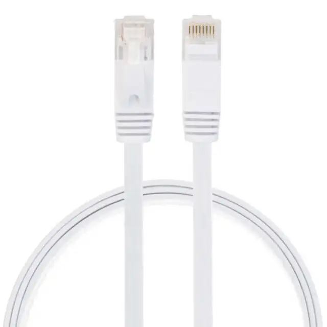 0.5m CAT6 Ultra-Mince Plat Réseau Ethernet Lan Câble,Brassage Câble RJ45 (Blanc)