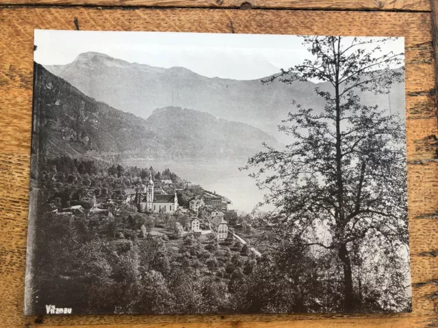 1890s albumen print photo " vitznau - lake lucerne "