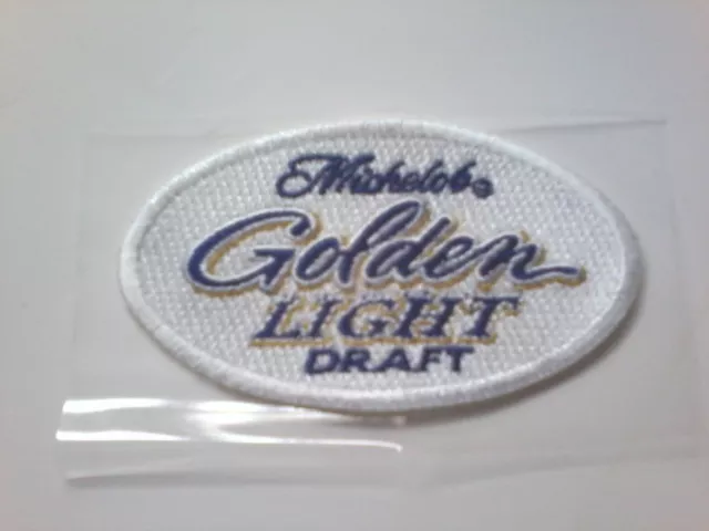 New Michelob Golden Light Draft Beer Iron On Patch Mich Golden 3" RARE