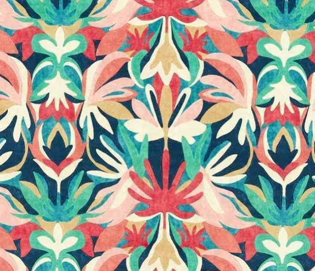 HARLEQUIN  CURTAIN FABRIC Melora 2 METRES BRAZILIAN ROSEWOOD/INK ETC VELVET