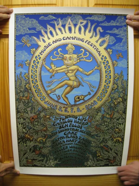 Wakarusa Flaming Lips The Emmylou Harris Ben Folds Five 5 Screen Print Poster