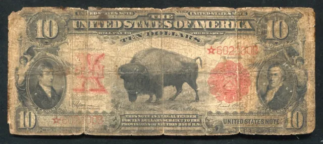 Fr. 122* 1901 $10 Ten Dollars *Star* “Bison” Legal Tender United States Note 
