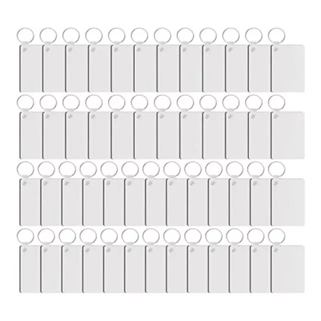 50 Piezas RectáNgulo SublimacióN Llaveros Espacios en  Doble Cara Transfere5005