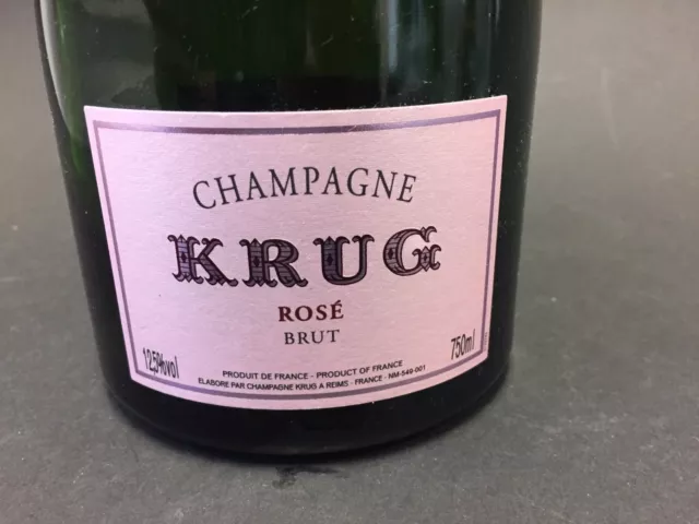 Krug Grande Cuvee Rose Champagner 0,75l Flasche LEER Empty Deko 2