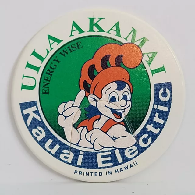 Vintage Pog / Milk Cap * Kauai Electric UILA AKAMAI * Bin160