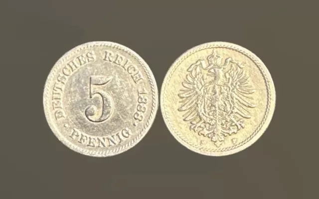 Deutsches Kaiserreich  5  Pfennig  1888  F