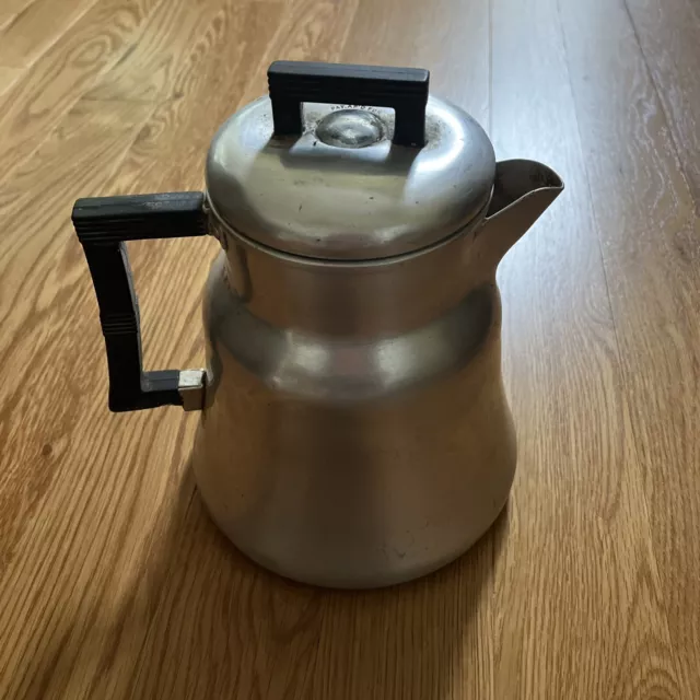 Vintage Wear-Ever Aluminum Coffee Pot No X-3004 with Glass Knob