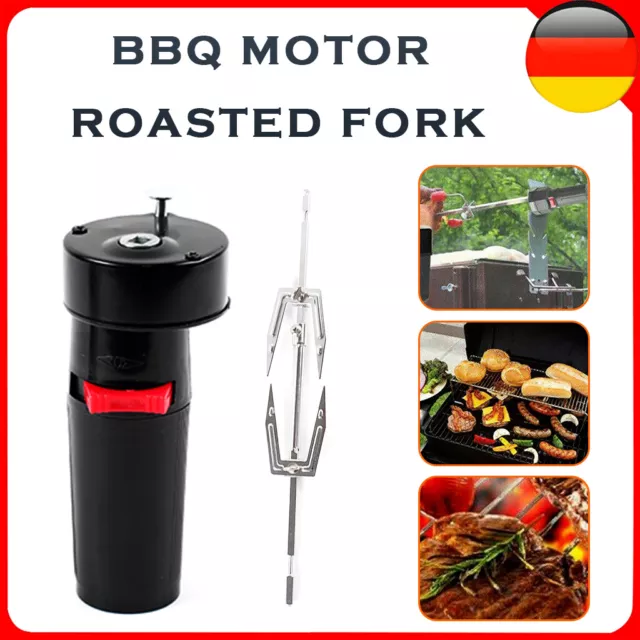 Elektrischer Grillspieß Grillmotor Set Drehspieß Grill Rotisserie BBQ Spieß DE