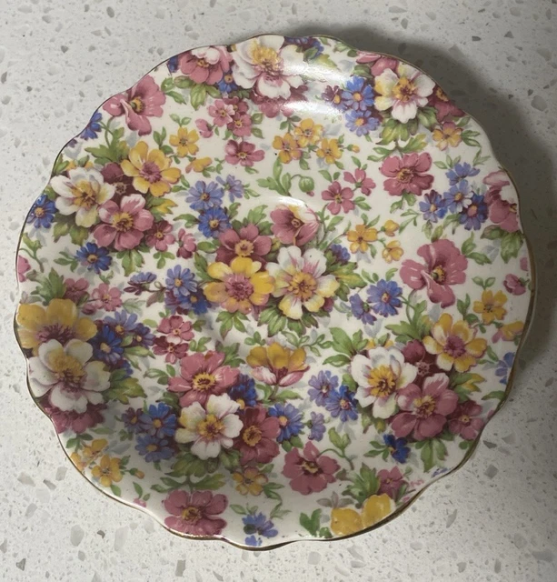 VTG ROYAL CROWN Pasadena Melody Chintz Saucer Floral