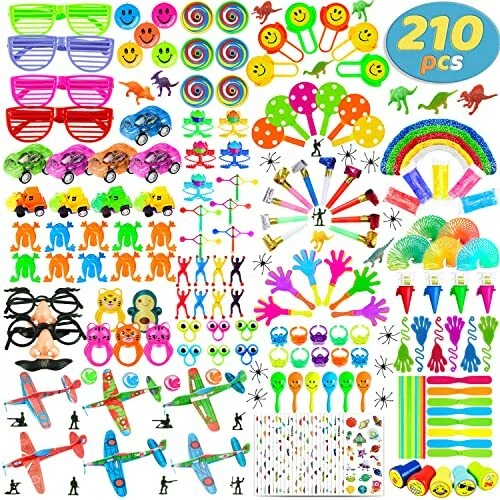 210 PCS Party Favors Toy Assortment for Kids, Carnival Prizes and School