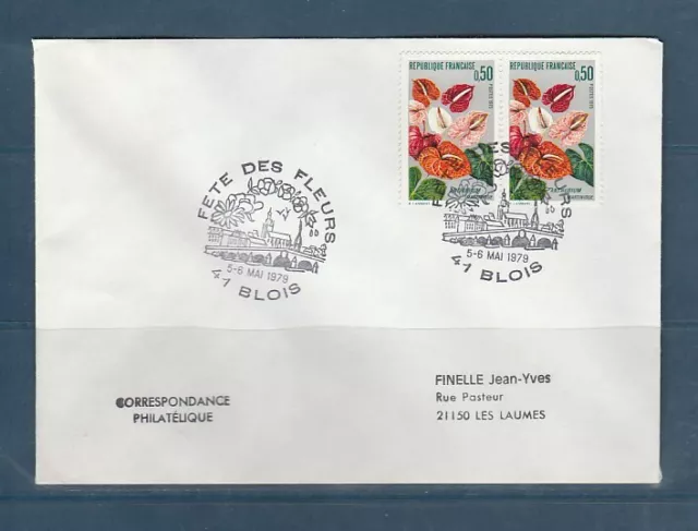 FRd enveloppe Fleurs  fete des  fleurs  41 Blois  1979