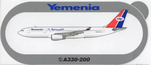 ~ YEMENIA اليمنية ~ Airbus A330-200 Sticker / Decal ~ VERY RARE ~