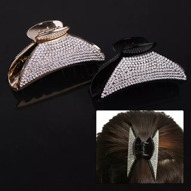 Women Crystal Rhinestone Hair Claw Large Headwear Hairpin New Clip Luxury