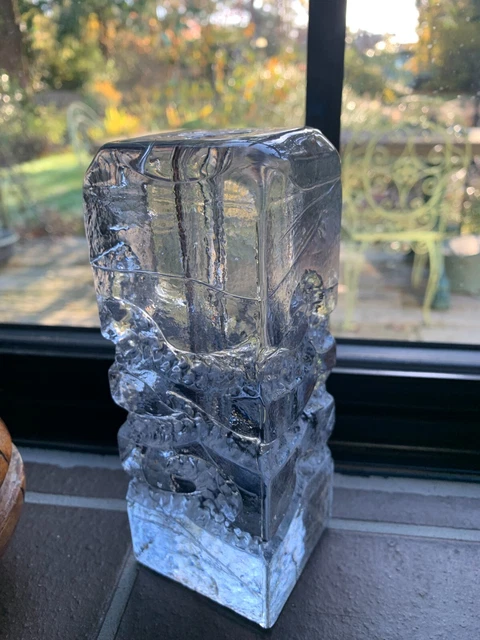 Heavy Art Glass Candle Holder, probably German