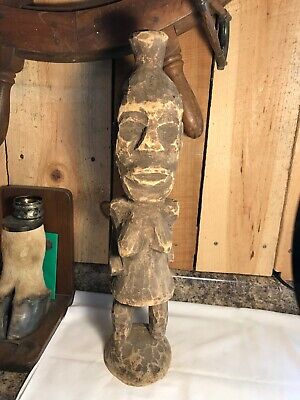 Antique Vintage Hand Carved Wooden Folk Art African Tribal Sculpture