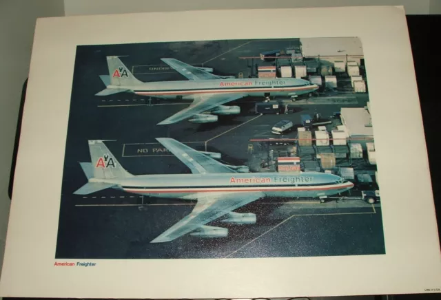 Vintage American Airlines American Freighter 12" X 16" Lithograph Art Picture