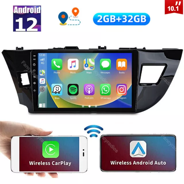 For Toyota Corolla 2014 2015 2016 Android 12 Car Stereo Radio GPS Player CarPlay