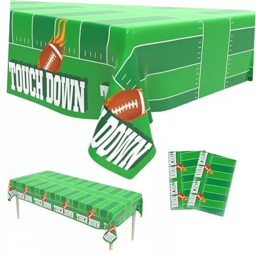 Football Party Decorations, Football Tablecloth, Superbowl Party 2 Pack