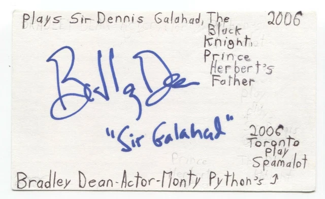 Bradley Dean Signed 3x5 Index Card Autographed Signature Actor