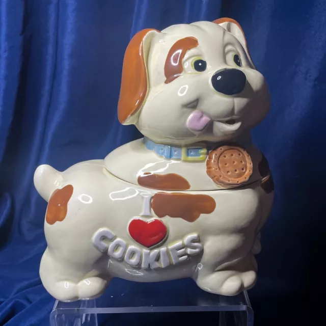 Dog Puppy Ceramic Cookie Jar made In Japan 9" X 8.5" X 6" By Gailstyn-Sutton