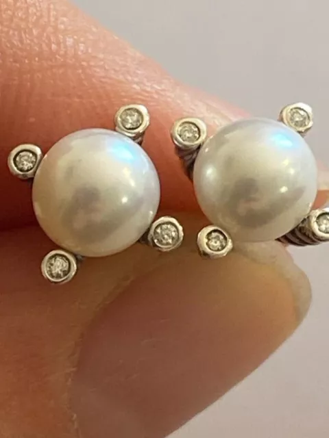 David Yurman 6mm Pearl Earrings