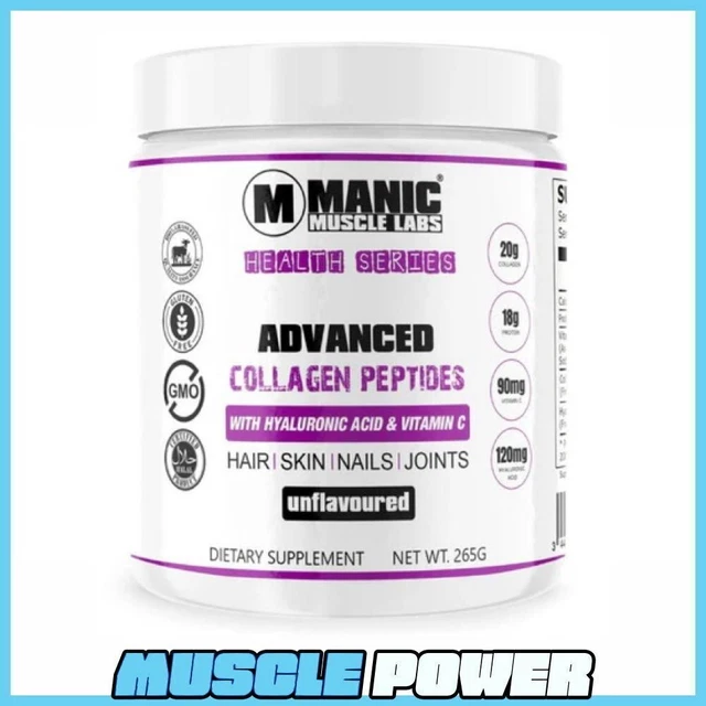 MANIC MUSCLE ADVANCED Collagen Peptides 265G With Hyaluronic Acids ...