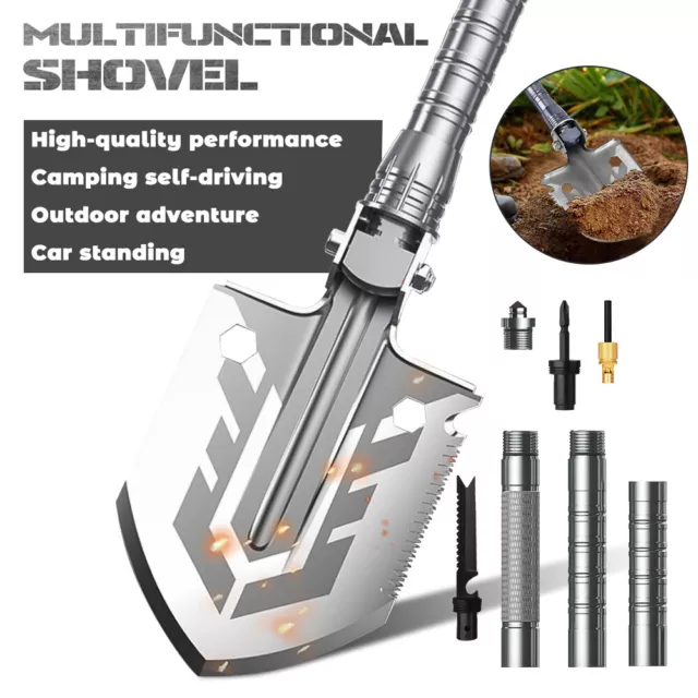 23 IN 1 Military Folding Shovel Outdoor Survival Tactical Spade Camping Hunting