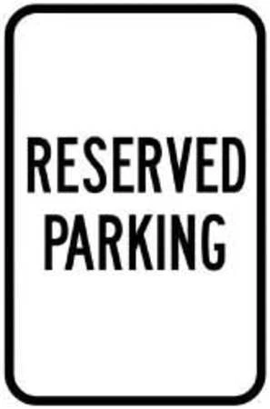 Brady 115228 Parking Sign, 12" W, 18" H, English, Aluminum, Black, White
