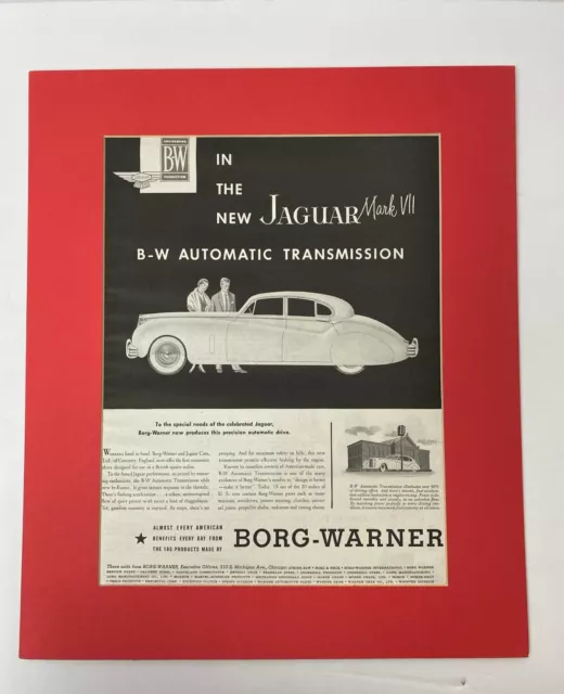1953 Borg-Warner Ad The New Jaguar Mark VII Ready For Frame