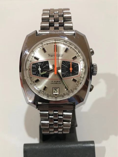 THERMIDOR VALJOUX PANDA Chronograph Swiss Watch 1970'S EUR 900,00
