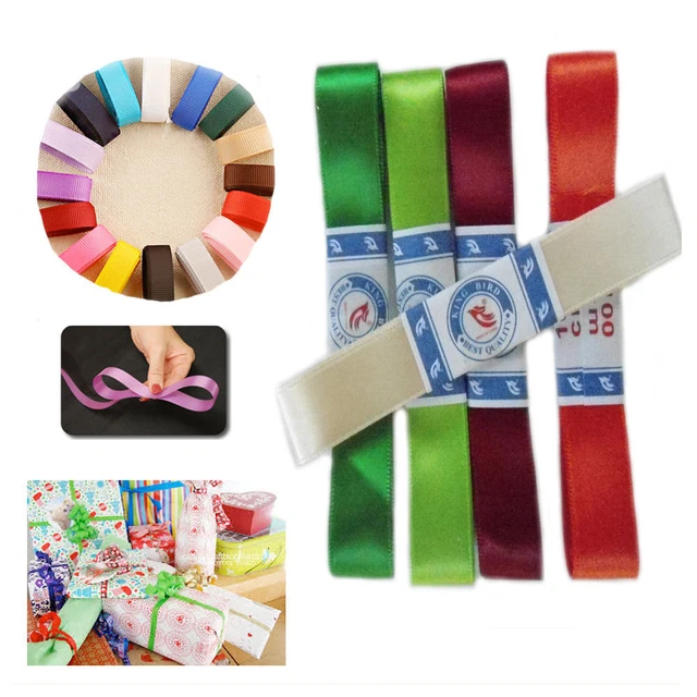 6 Ribbons Satin Gift Wrapping Craft Assorted Colour Packing Decoration Bows DIY