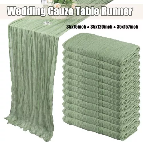 10-20Pcs Table Runners Cotton Gauze Table Runner Rustic Cheesecloth Table Runner