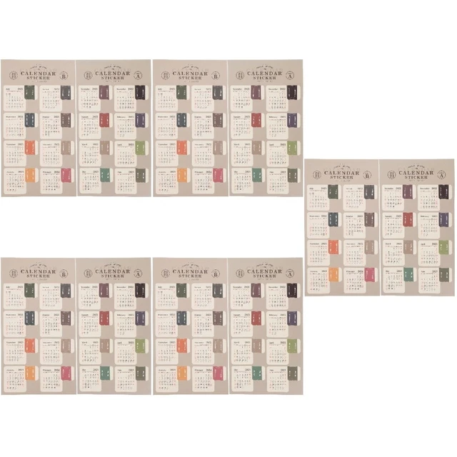 25 Sets Planer-Tabs Kalender-Index-Aufkleber Wandkalender-Aufkleber Jahrgang