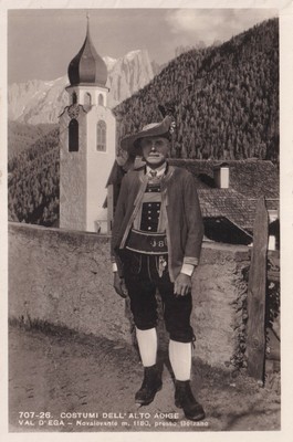 CARTOLINA COSTUME DELLA VAL PUSTERIA ALTO ADIGE CON RICAMO NON VIAGGIATA 