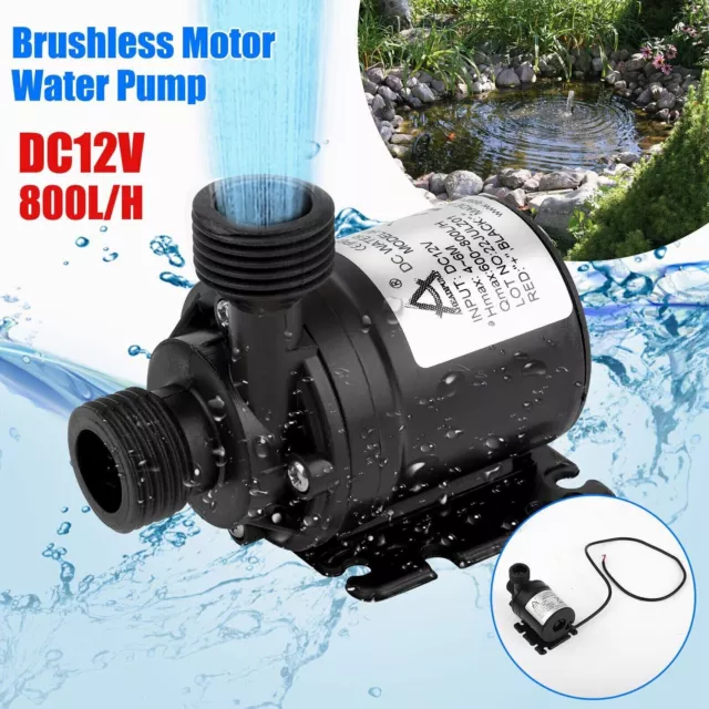 Mini Water Pump 800 L/H 12V High-Pressure Small Brushless Submersible Automatic-