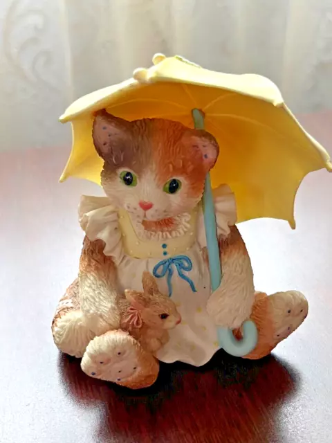 Calico Kittens Pricilla Hillman Figurines by Enesco 1995-April Showers