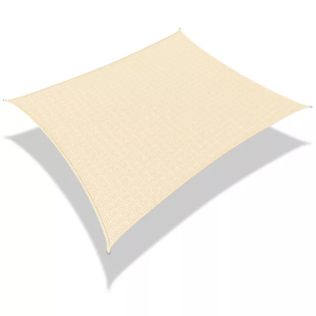 VOUNOT Voile d'ombrage rectangulaire avec 24pcs kit de fixation 3x2.5m Ivoire