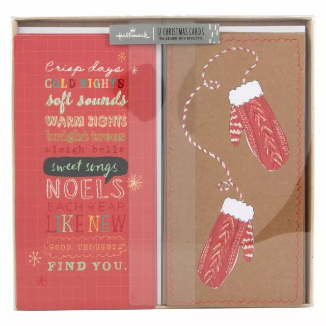 Hallmark Christmas Boxed Cards Cute Design - Pack of 12