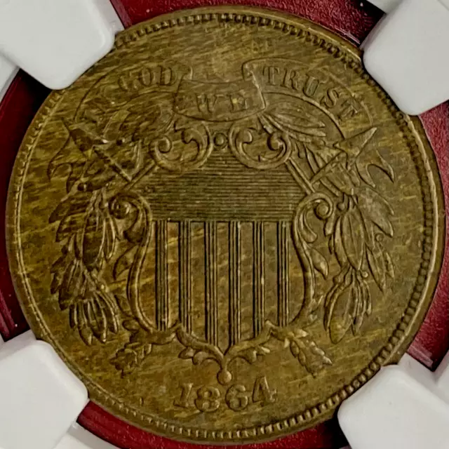 Ngc Au-55! 1864 Two Cent Piece, Large Motto