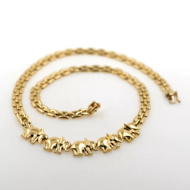 Designer Collier Kette 750 Gold 18 Kt Gelbgold 41,3 Gramm Elefant Wert 4600,-